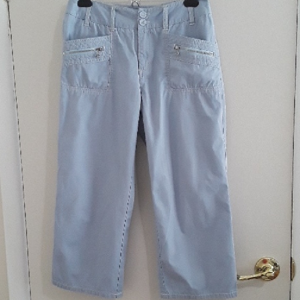Point Zero Light Blue Cropped Pants, Small, Y2K